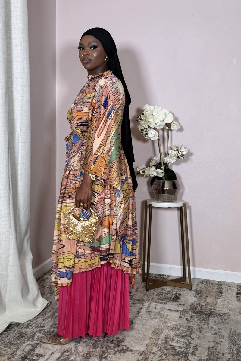 Wildland Watercolor Pleated Pant Set