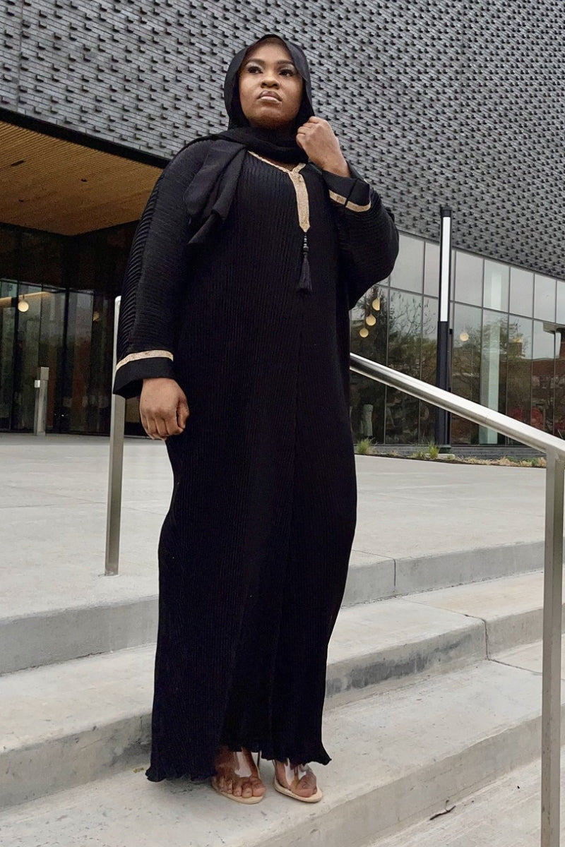 Pleated Elegance Abaya