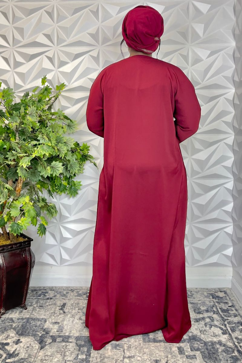 Elegant Crepe Embellished Abaya