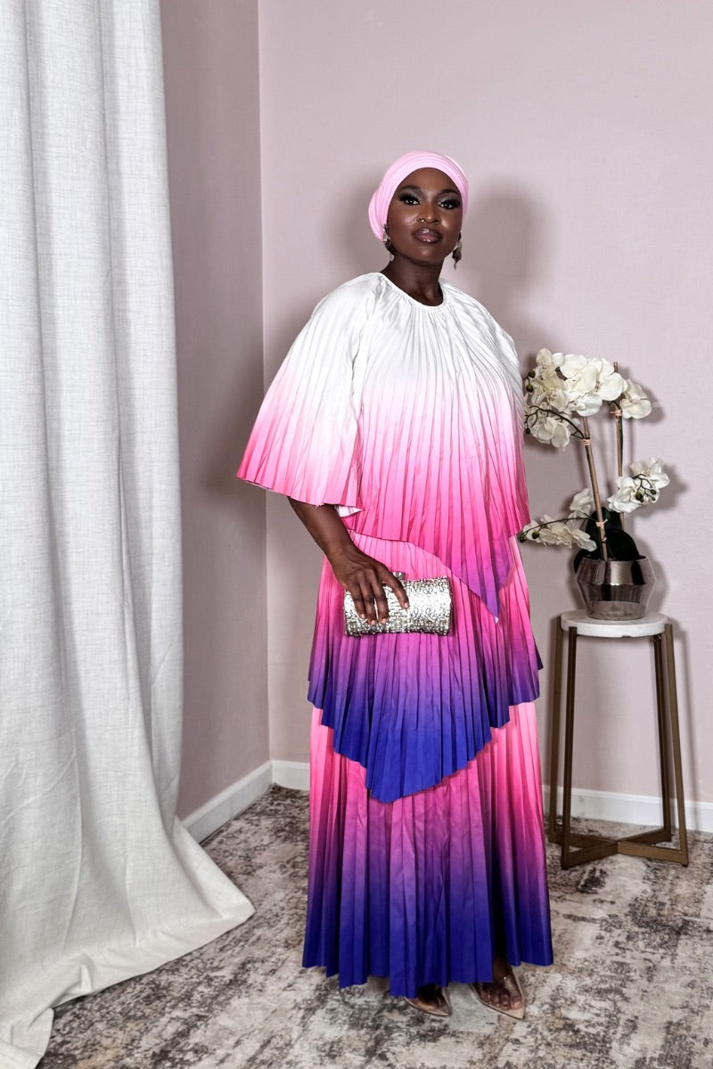 Aurora Rose Twilight Pleated Cape Set