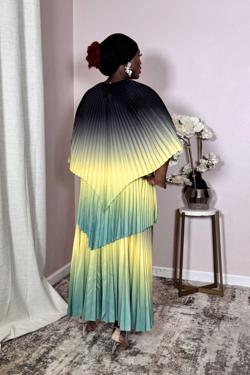 Aurora Onyx Sunbeam Pleated Cape Set