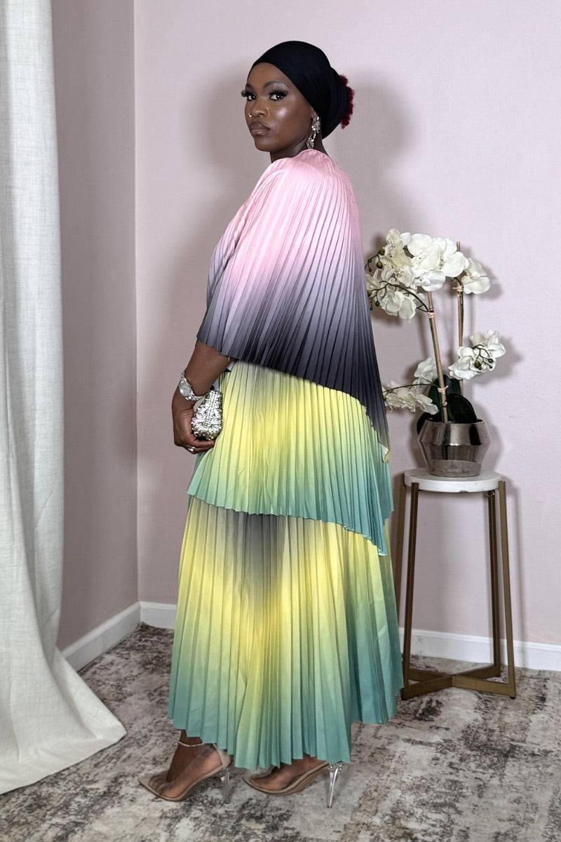 Aurora Meadow Bloom modest two-piece styled for spring weddings and Eid.