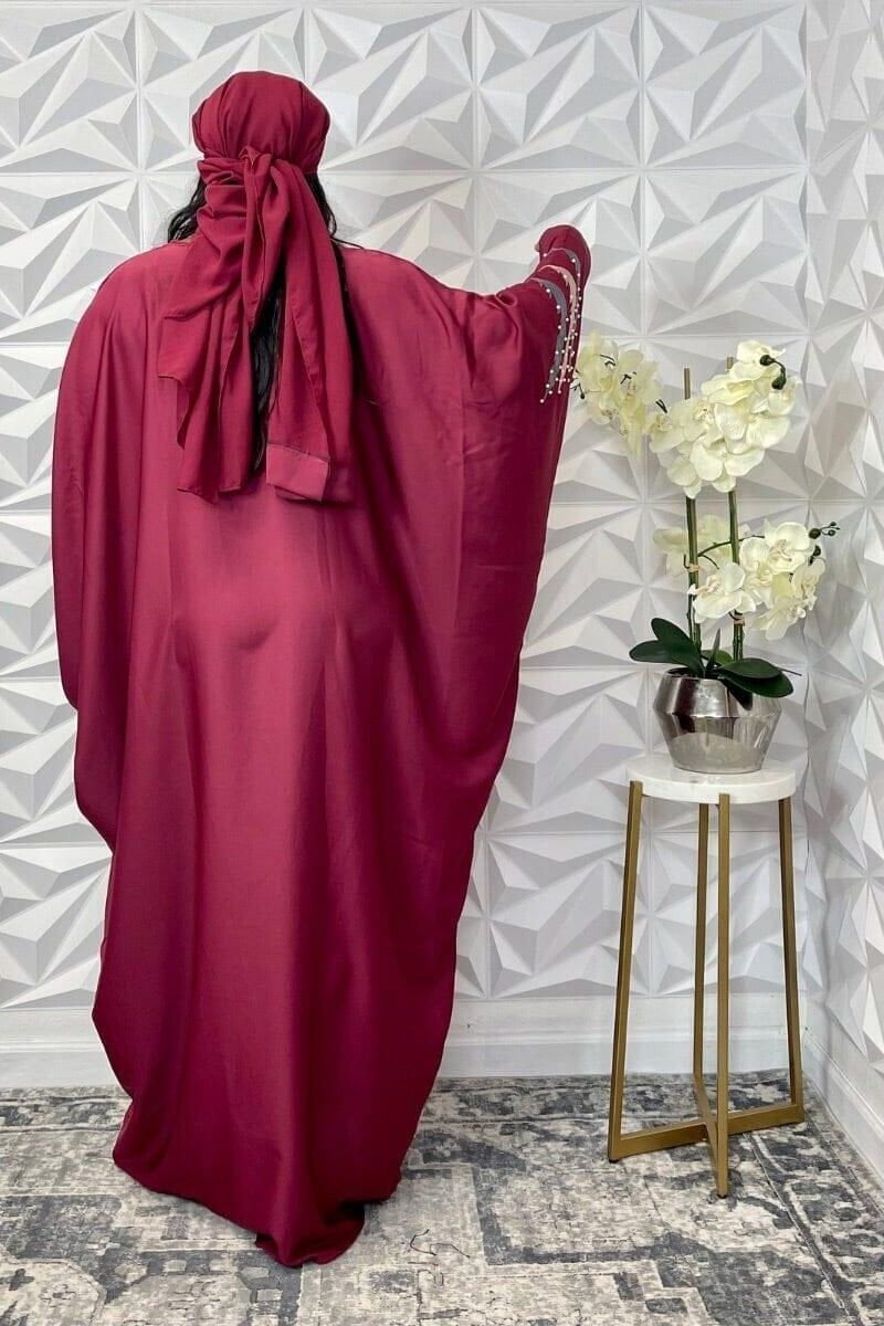 Luxury Embroidered Nida Abaya Set - Opulent Shines