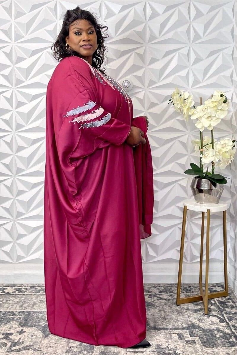 Luxury Embroidered Nida Abaya Set - Opulent Shines