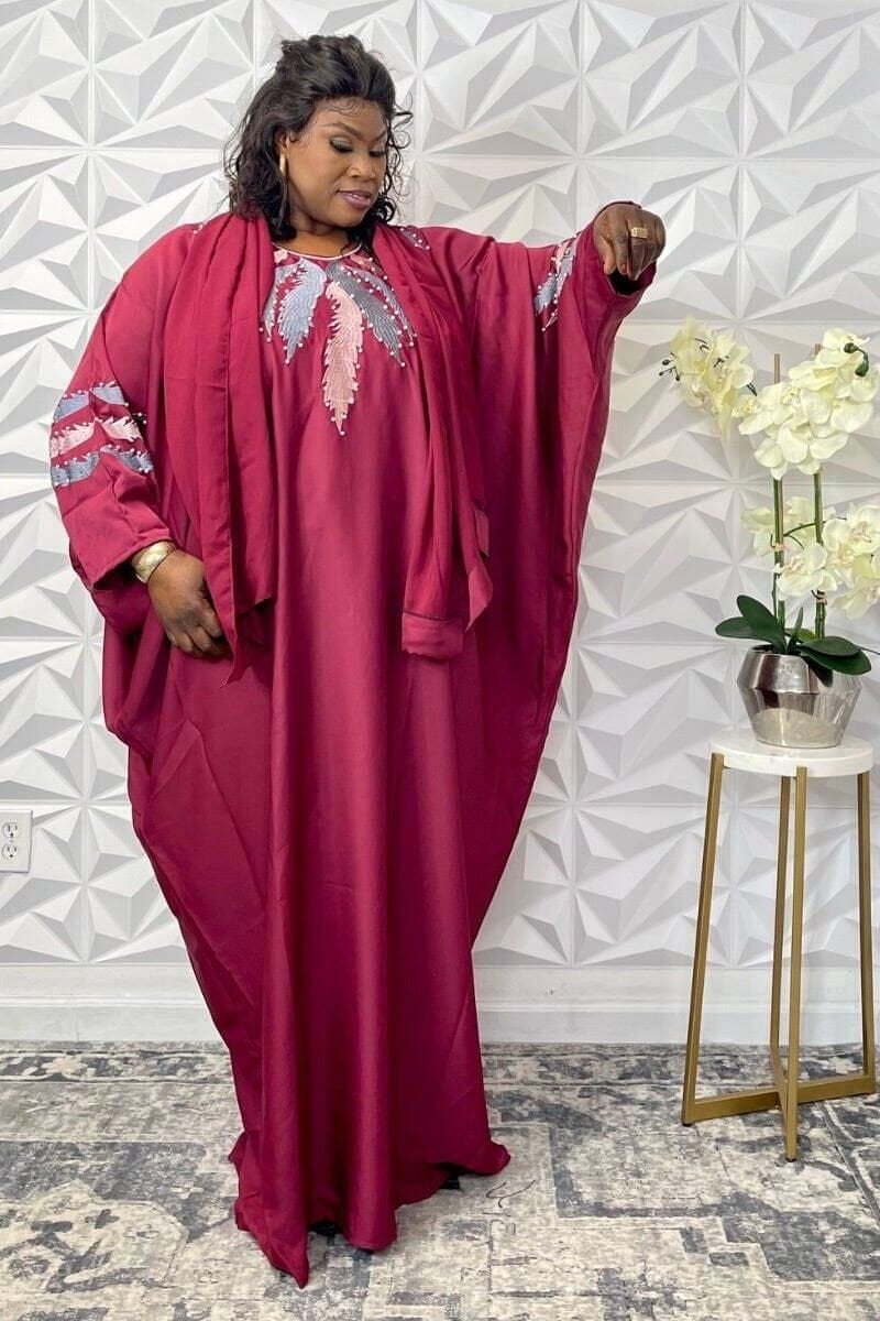 Luxury Embroidered Nida Abaya Set - Opulent Shines