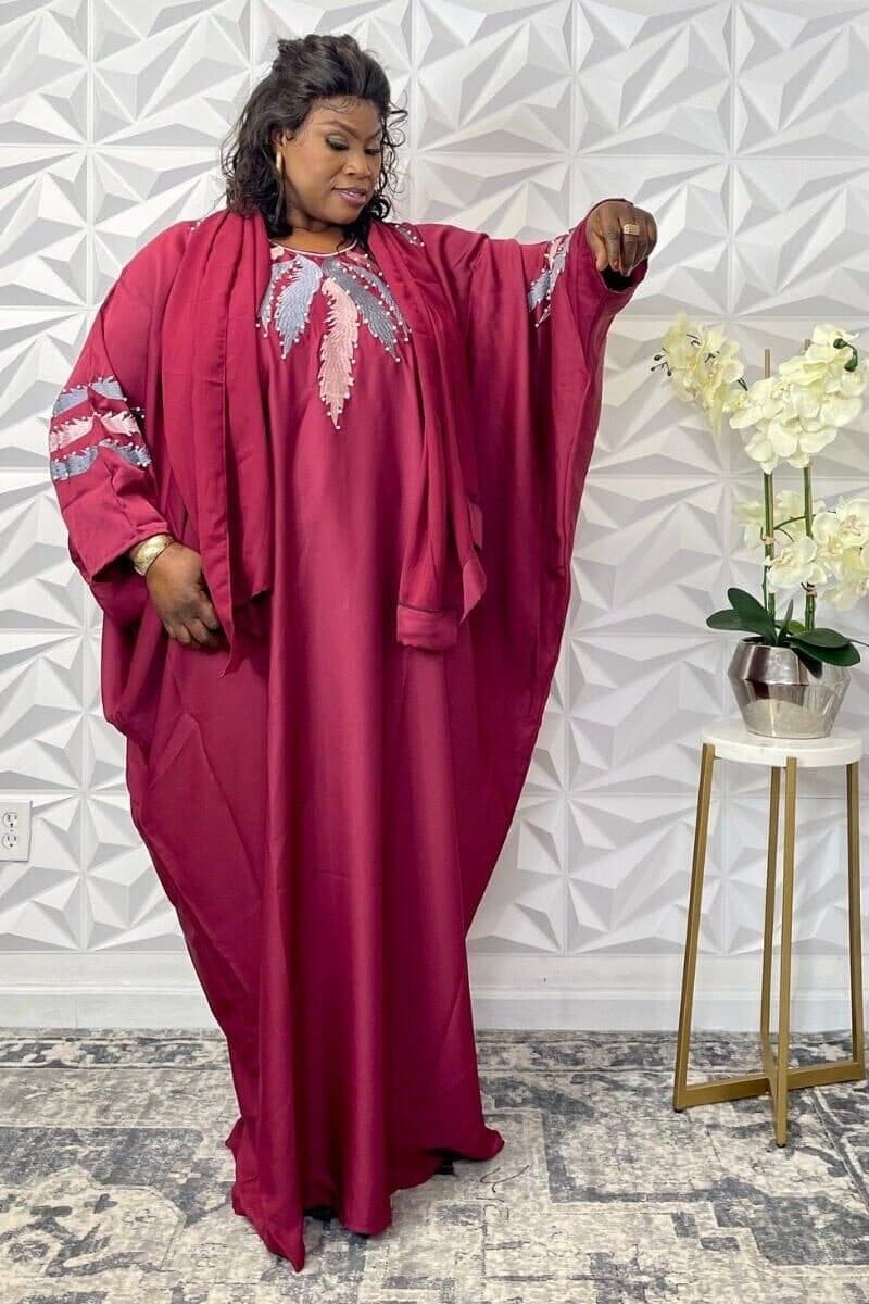 Luxury Embroidered Nida Abaya Set - Opulent Shines