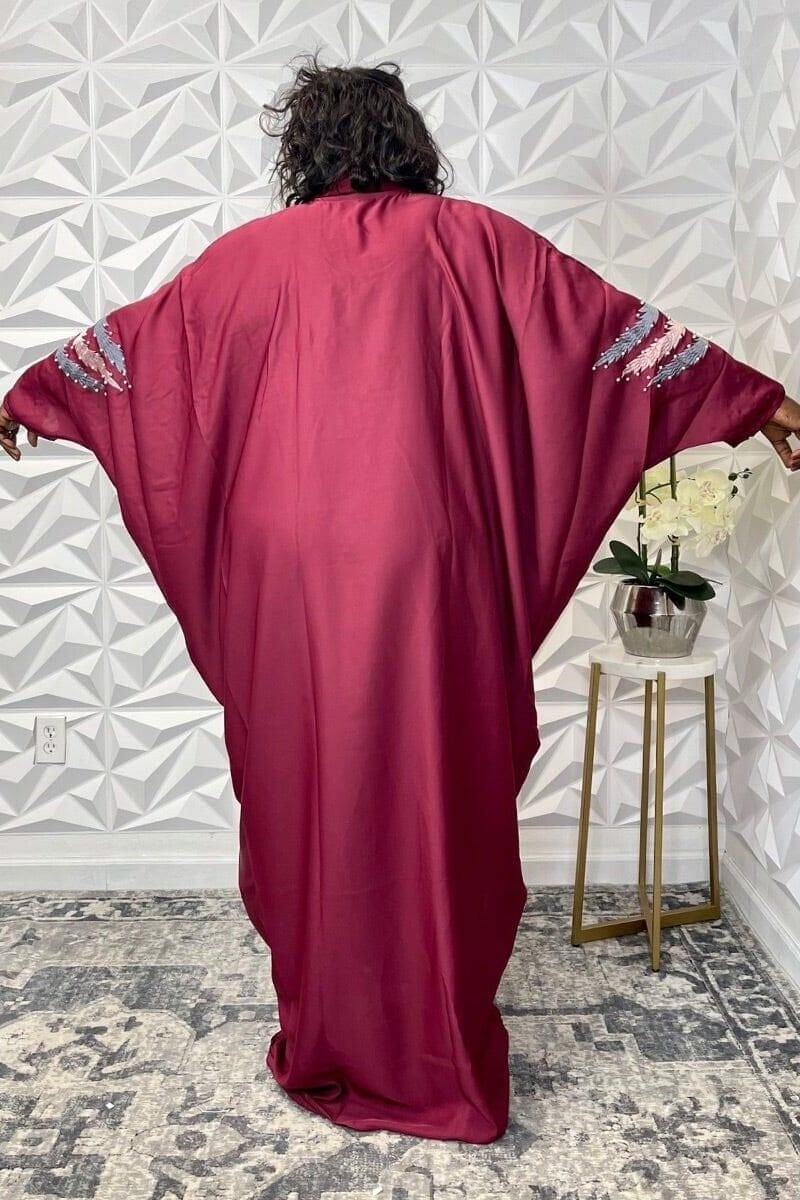 Luxury Embroidered Nida Abaya Set - Opulent Shines