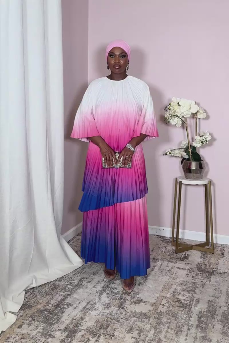 Aurora Rose Twilight Pleated Cape Set