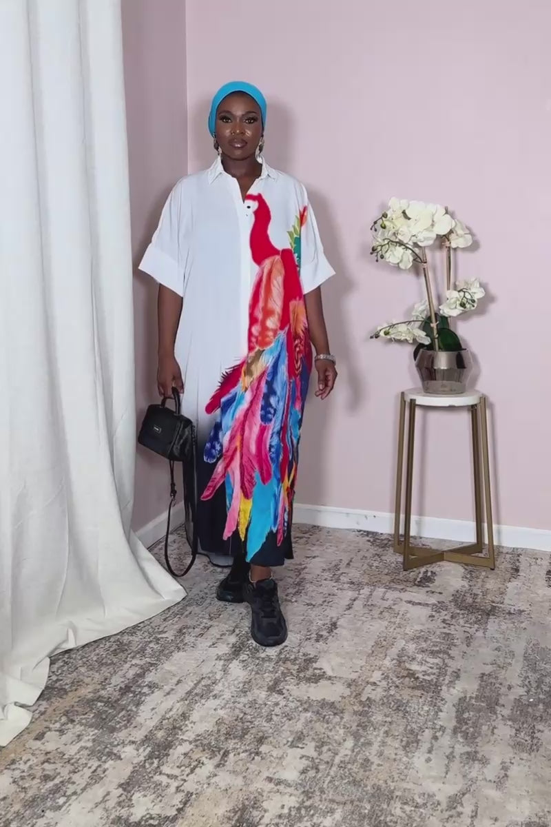 Artist's Palette Brushstroke Shirt Dress