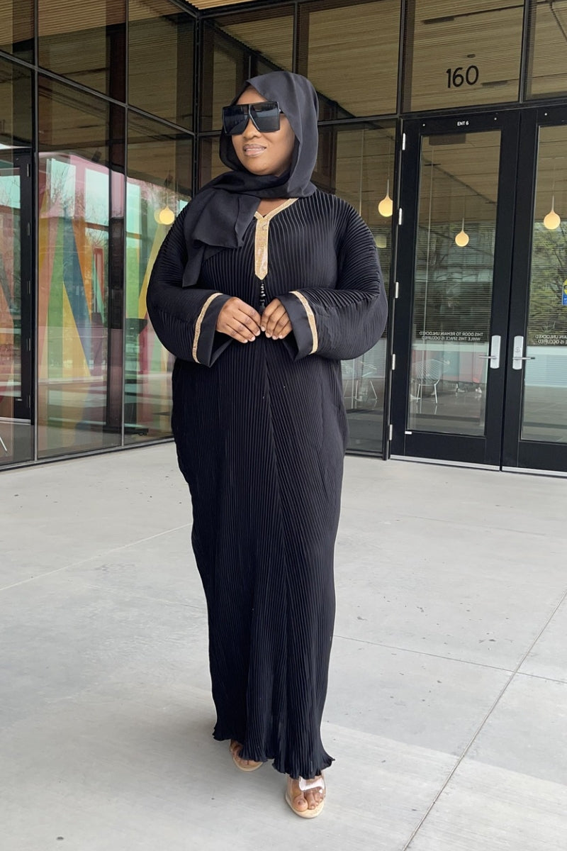 Pleated Elegance Abaya