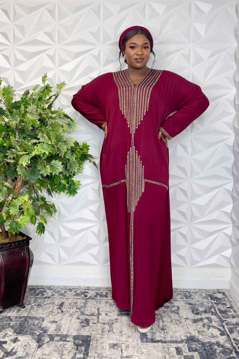 Elegant Crepe Embellished Abaya