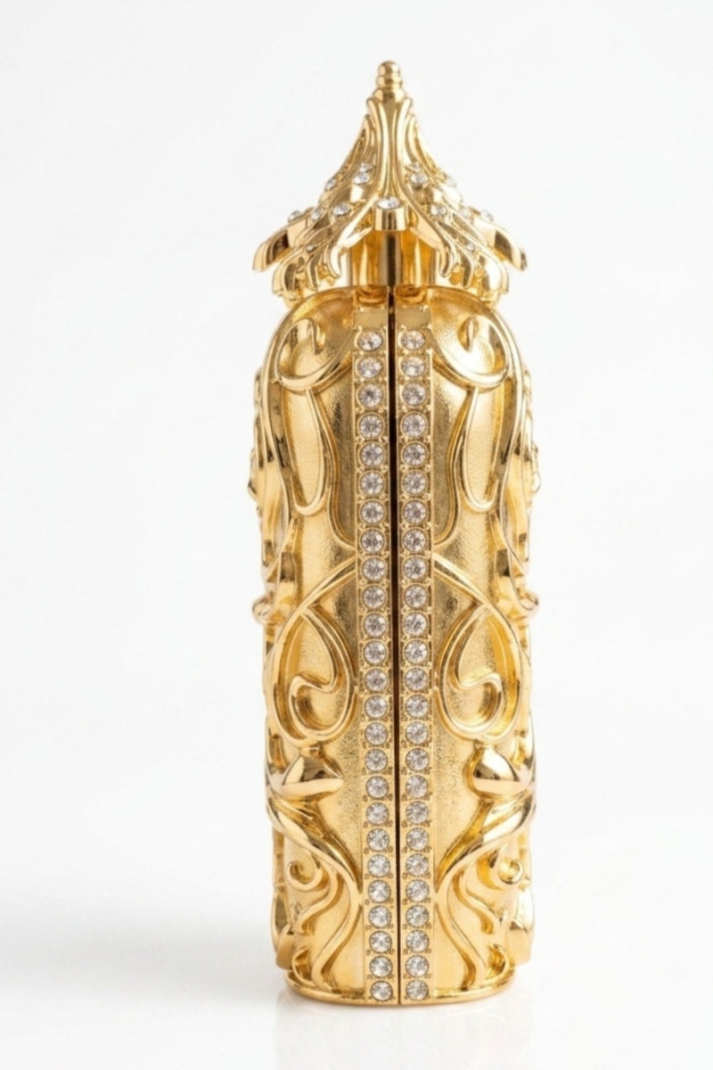 Aurelia Crystal Filigree Clutch — Gold