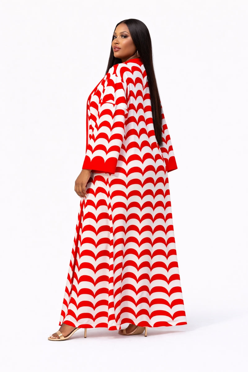 Ensemble en mousseline Breezy Red Wave pour les loisirs d'été