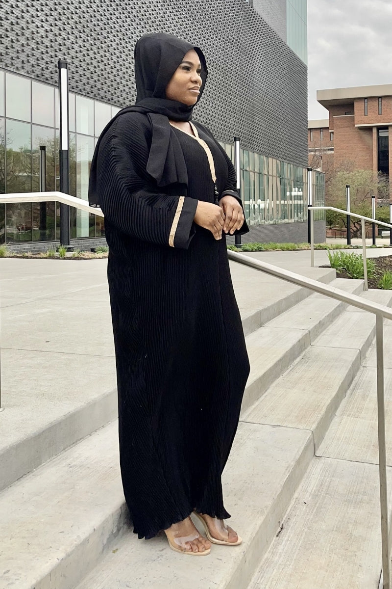 Pleated Elegance Abaya
