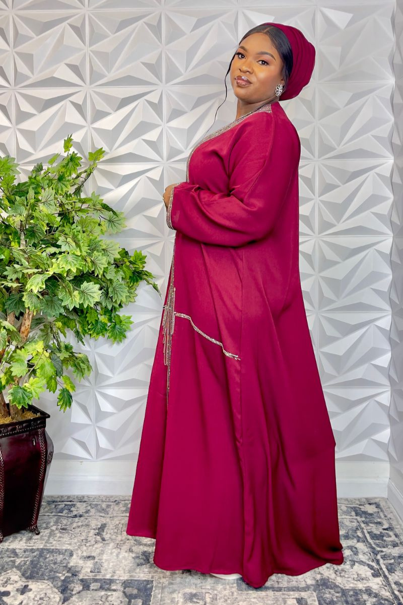 Elegant Crepe Embellished Abaya