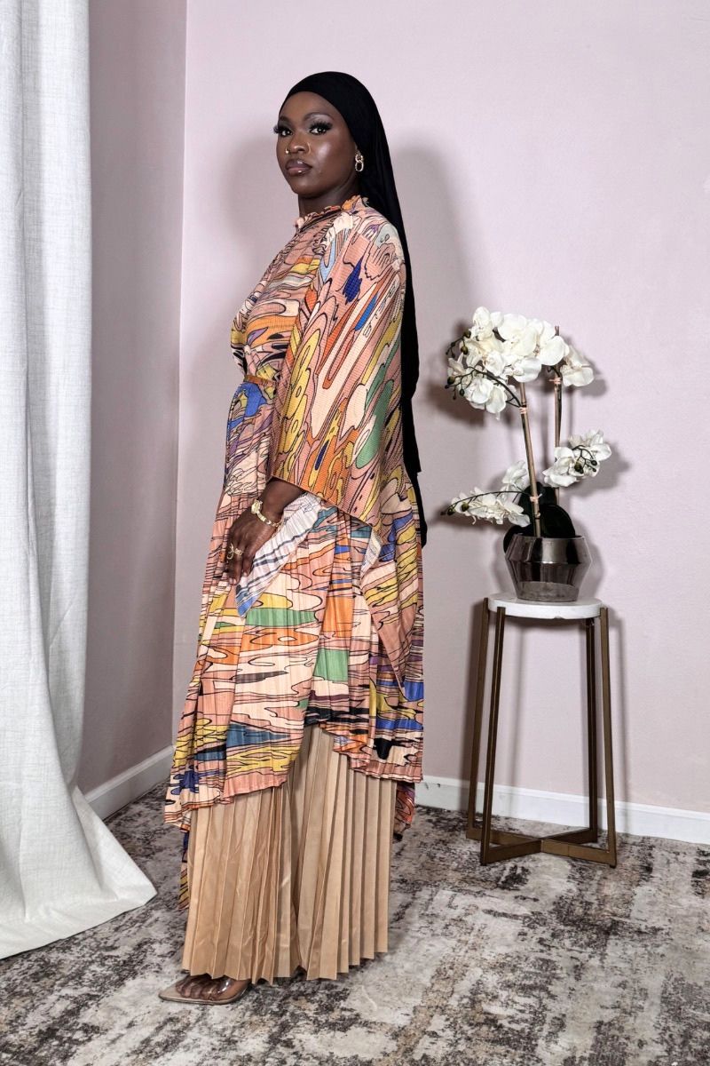 Softlands Watercolor Pleated Set