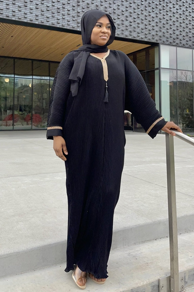 Pleated Elegance Abaya