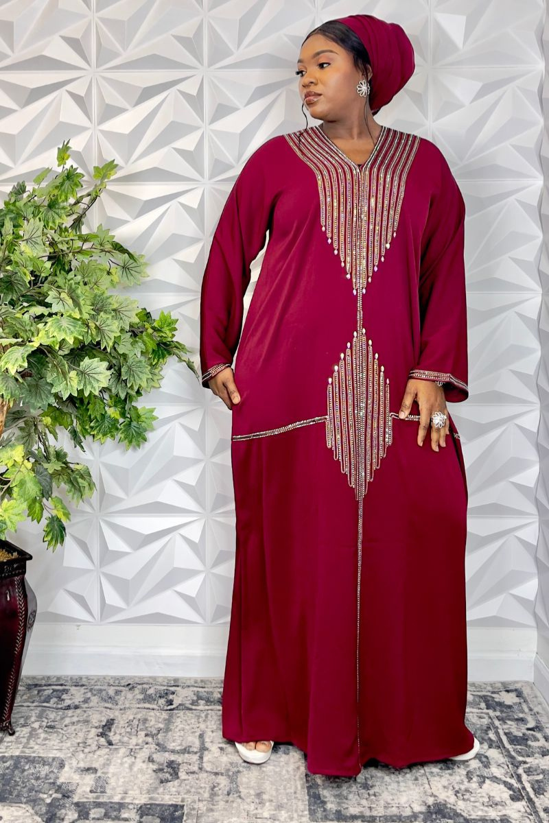 Elegant Crepe Embellished Abaya